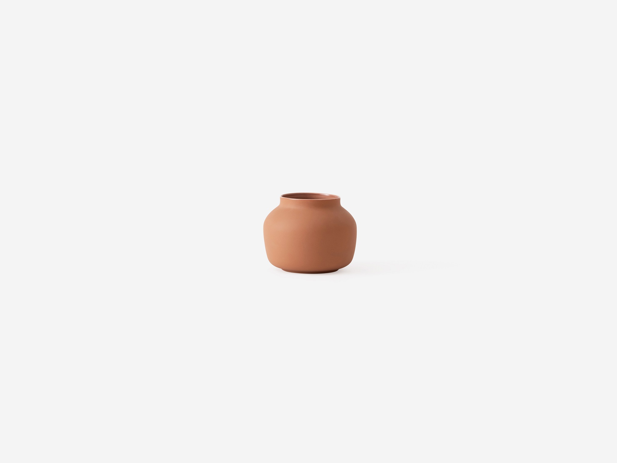 Small terracotta ceramic vase front view